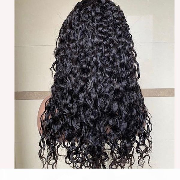 

transparent deep фигурного фронт шнурок человеческих волос с волосами младенец полных париками шнурка для женщин pre щипкового hairline360 п, Black