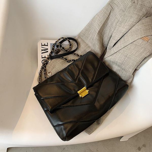 

2020 new fashion bag large-capacity contrasting color messenger bag pu women's shoulder