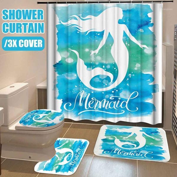 

180x180cm bathroom set waterproof shower curtain bath cover decor deep sea type1 curtains
