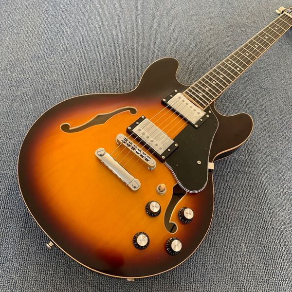 

Custom 339 sunshine Semi Hollow Jazz Electric Guitar Tone-pro bridge Chromium plating hardware Rosewood Fingerboard Dots inlay 190308