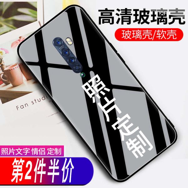 

oppo reno3 original pro mobile phone case 10x zoom reno4pro glass mirror frosting reno5 transparent ace customized reno2 personality p