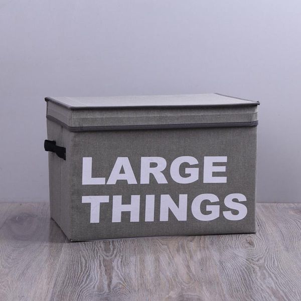 

folding clothes storage box baskets portable foldable letter print cotton linen storage bag toy snack storage basket large dbc dh0801-2