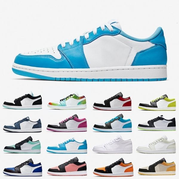 

basketball unc shoes 1 low mens galaxy island mystic green shattered backboard 1s cactus jack men women trainers sports sneakers 5.5-11, Black