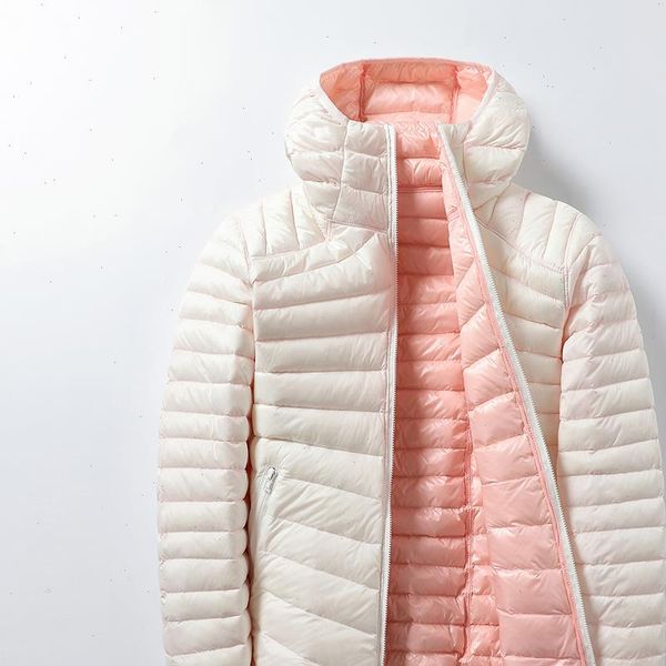 

women down jacket women parks ultra light feather double side windbreaker reversible autumn winter female coat 2021 brand, Black;brown