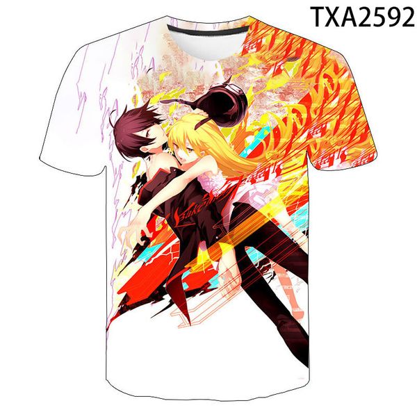 

boy girl new monogatari cool 3d print shirts kawaii horror hippie men clothing
