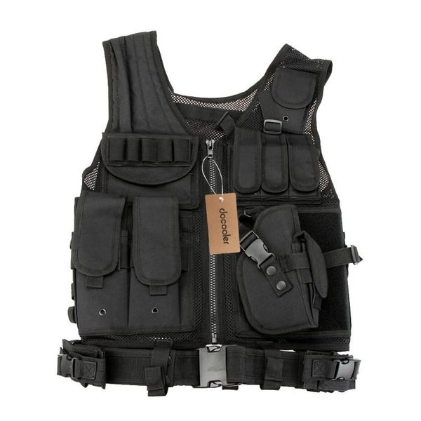 

lixada outdoor tactical army polyester war game hunting vest for outdoor war game camping hiking 5 colors, Gray;blue