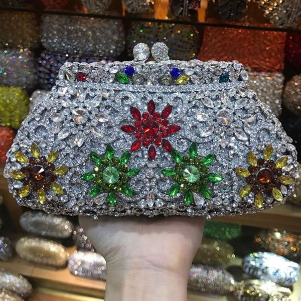 

female luxury gold/grey/silver/gold/purple evening party clutch small purse women diamond clutch bag sparkly banquet packet bags