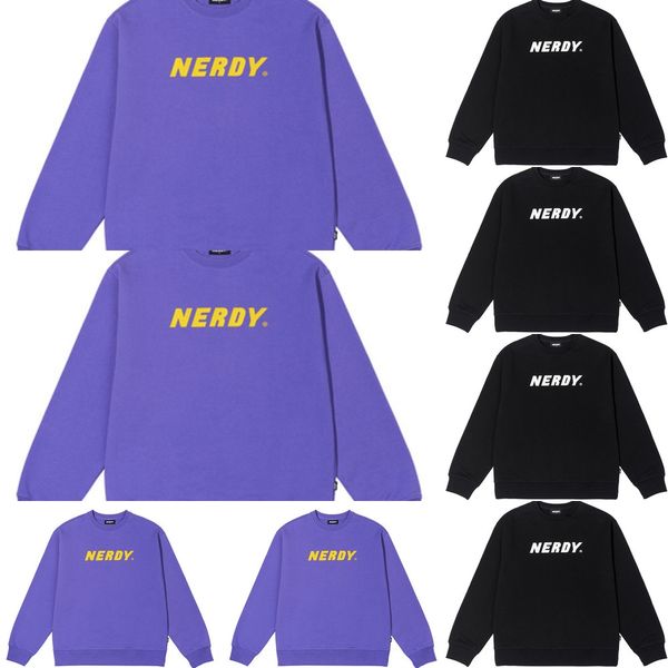 

южная корея 2020nerdy осень свитер с длинным рукавом звезда свитер sweatersame стиль маркировочного моды ins шеи экипажа мужчин и женщин ql9, Black