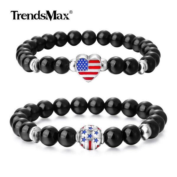 

стекло сша стало dbm56 черной пара stretch браслет flag любви шарм 10ммы женщины американского бисер 8ммы мужских сердец нержавеющей tsetpot, Golden;silver