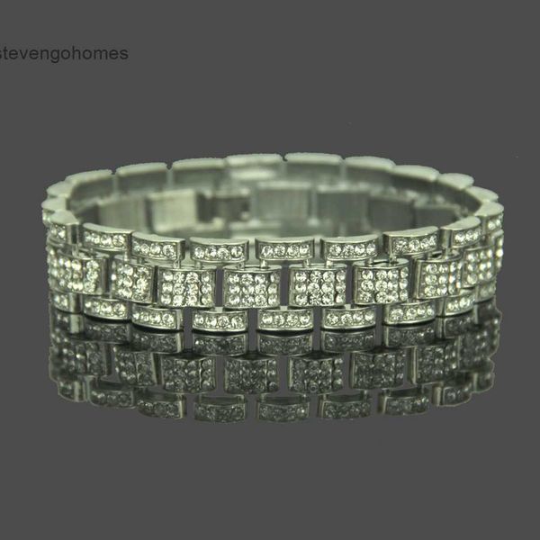 

gold fashion and personality men's bracelet hip hop plated jewelry, Silver