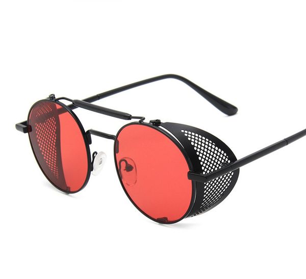 

lpailon fashion sunglasses brand design round shades men women vintage punk sun glasses uv400 eyewear oculos de sol, White;black