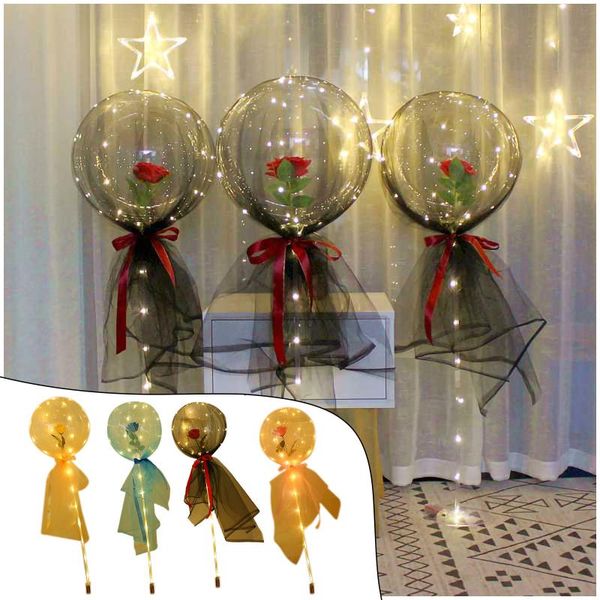

led light balloon stick birthday party decorations kids clear balloons globos stand holder wedding decor balloon rose supplies