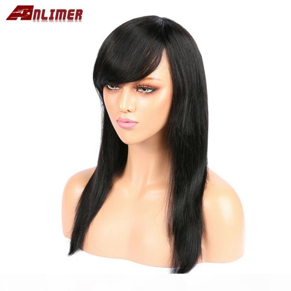 

j h f anlimer brazilian remy human hair full lace natural color no tangle bleached knots, Black