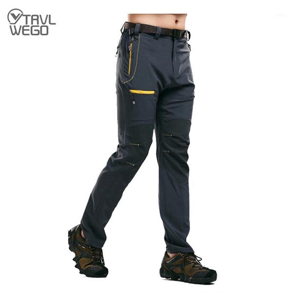 

trvlwego men's camping hiking pants high stretch summer sun-proof waterproof quick dry outdoor sport trousers mountain1, Black;green