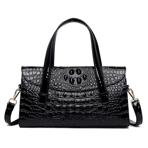 

icev 2020 new solid zipper tote embossed crocodile pattern women's leather handbags boston messenger bag handle clutches sac