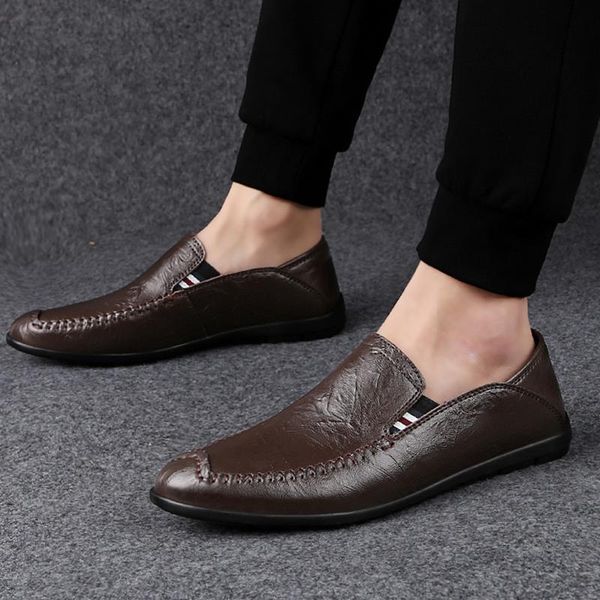 

jaycosin новая мода кожа обувь для мужчин классический твердая закругленным носком обуви flats мужской дышащие качества pu кожа вождения обу, Black