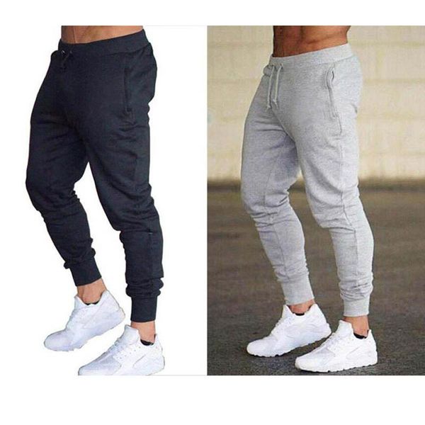 

new spring autumn gyms men joggers sweatpants men's joggers trousers sporting clothing the bodybuilding pants, Black