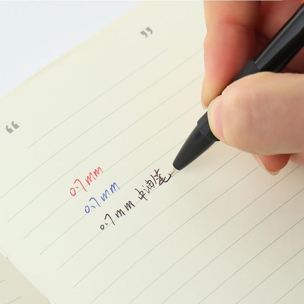 

6pcs lot office ballpoint pen 0.7mm blue black red ink ball pens for writing school stationery student exam pen h bbyuyl, Blue;orange