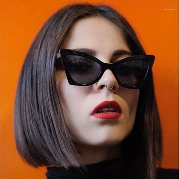 

2020 luxury cat eye vintage sunglasses women fashion retro shades points black frame sun glasses ladies female sunglass uv4001, White;black