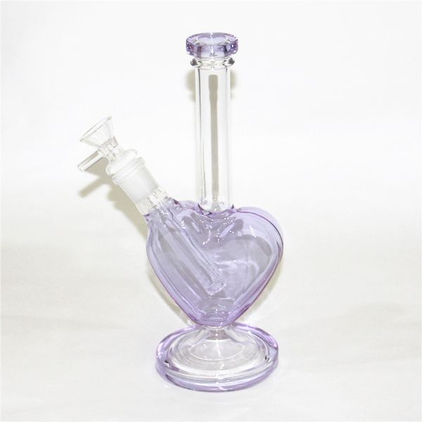 A forma di cuore Narghilè Beaker Bong Bong Pipes Acqua Pipes Ice Catcher Spesso materiale per fumare 9 