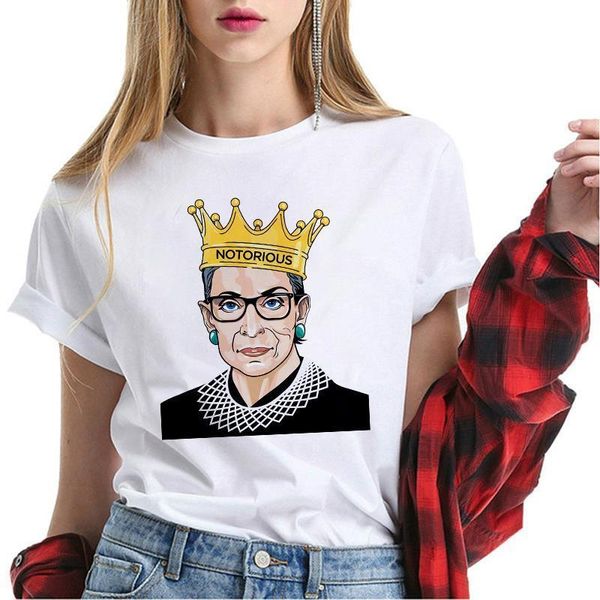 

пресловутная rbg печатная футболка женщины harajuku o-hee футболка мода хипстер топы новая повседневная футболка женская одежда улица одежда, White