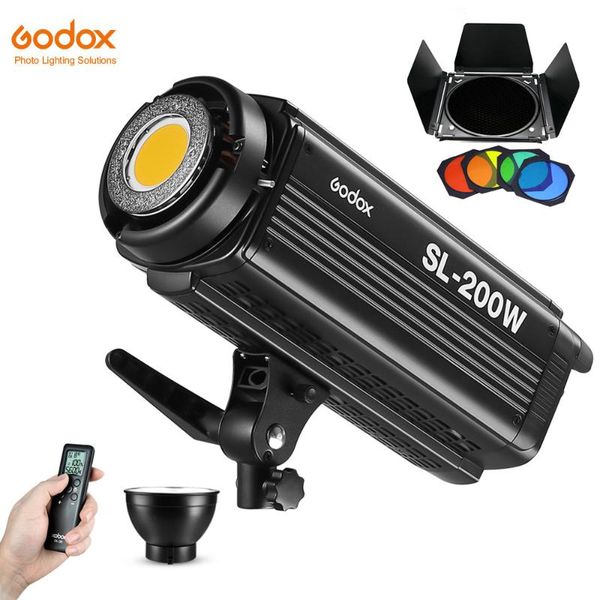 

godox sl-200w 200ws 5600k studio led continuous p video light lamp w/ remote