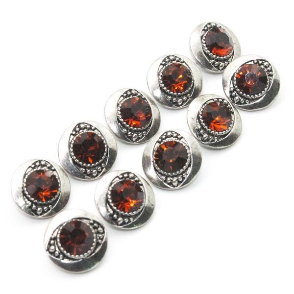 

6 colors 10pcs lot crystal 12mm metal snaps button for women's bracelet metal snap button earrings jewelry h qylefr