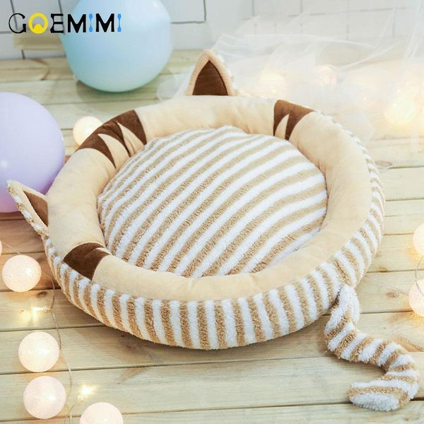 

cat beds & furniture warm bed house round fodable dog sleeping mat pad nest kennel pet cushion puppy shell hiding burger bun for winter
