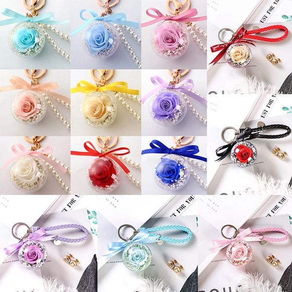 

christmas decorations mother's day gift eternal rose pendants dried flowers hanging forever flower for women bag/keychain/car decoratio