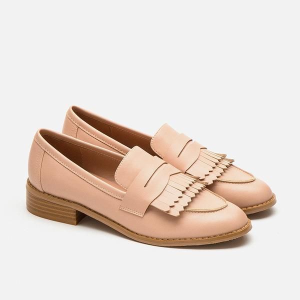 

british style summer shoes ladies slip-on pointed toe female footwear loafers with fur casual sneaker fringe autumn women's, Black