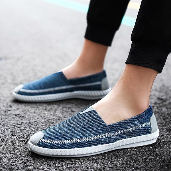 

spring canvas casual shoes male fashion beach loafer loafers men soft driving shoes men weaving flats loafers male hc-738, Black