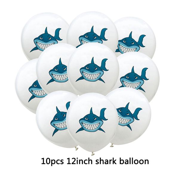 

amawill 10pcs shark theme party supplies latex balloons under the sea party baby shower boys happy birthday party decorations 8d wmtpsm