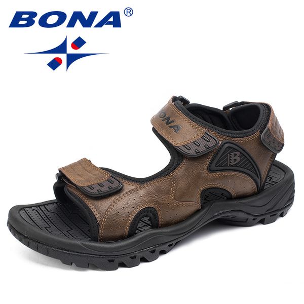 

bona new style men sandals comfortable beach shoes anti-slippery summer shoes handmade men wading shoes fast ng t200420, Black