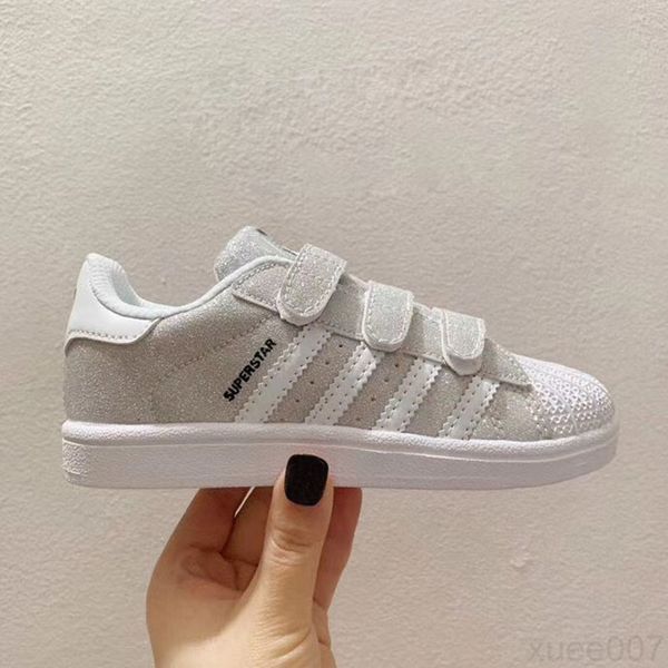 

2020 марка дети суперзвезда обувь оригинальное белое золото ребенка дети superstars кроссовки originals супер звезды девушки мальчиков спорт, Black