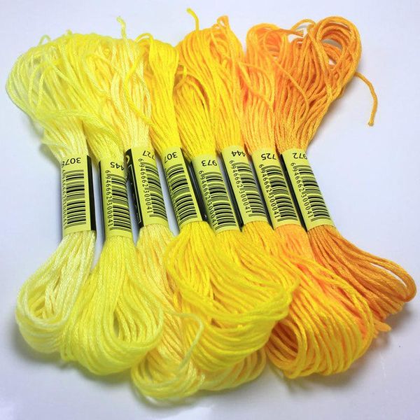 

yarn 200/100/50 similar dmc cross stitch cotton embroidery thread floss sewing skeins craft 447 colors available, Black;white