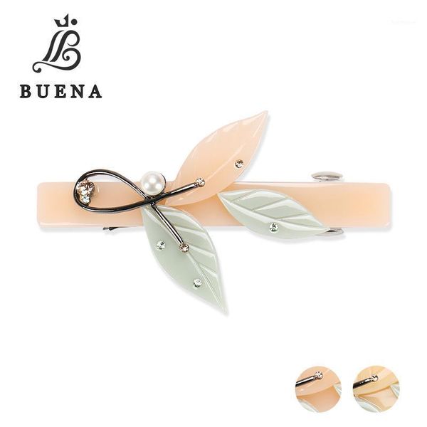 

leaves hair bow barrette french acetate sweet hair accessories green beige pink parent-child suit hairpin clips ng061, Golden;silver