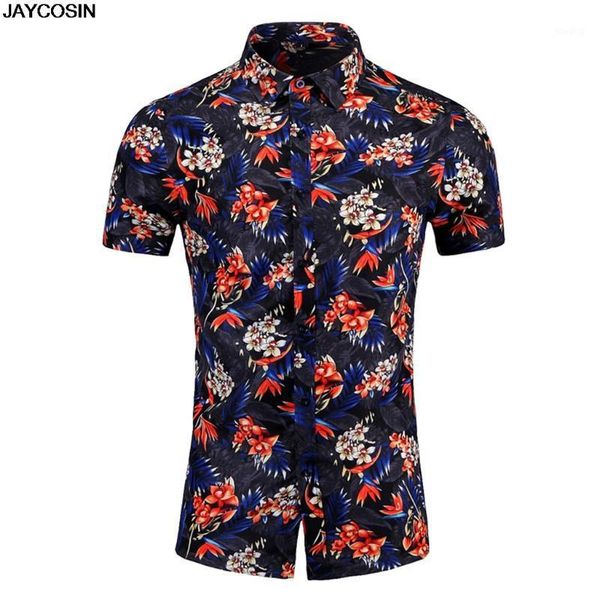 

klv shirts hawaiian shirt men clothes 2020 new summer camisa havaiana shirts printed short sleeve mens sandy beach wear 01171, White;black