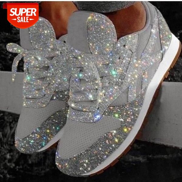 

women's sneakers mesh breathable shoes pink woman walking shoes lace-up lightweight women casual crystal diamond bling shoes #5h1m