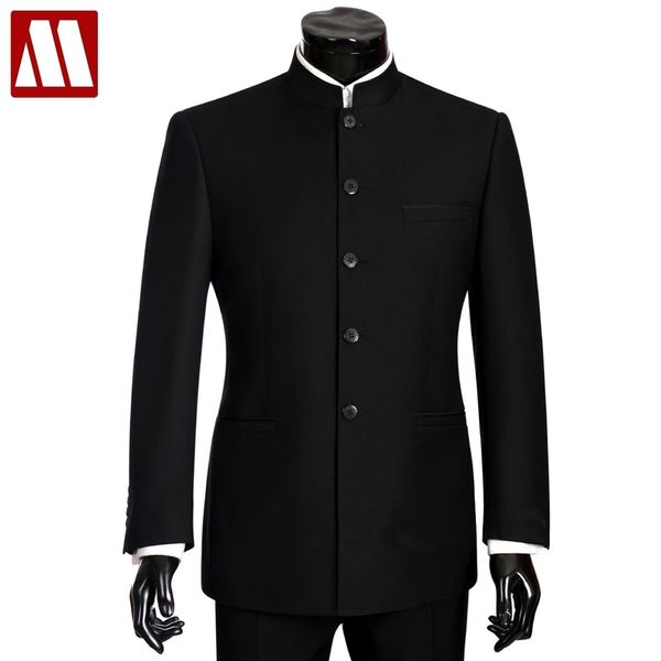 MYDBSH Abiti da uomo di marca Abiti da uomo di grandi dimensioni con collo alla coreana cinese Abito da uomo Slim Fit Blazer da sposa Terno Tuxedo 2 pezzi Giacca Pantalone 201106