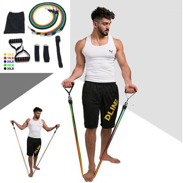 

11 pcs/set latex resistance bands set training exercise yoga tubes pull rope,rubber expander elastic bands fitness with bag1