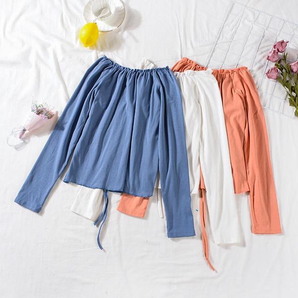 

t-shirt women new 2019 one shoulder collar long sleeve short tassels solid color lazy leisure female elegant1, White