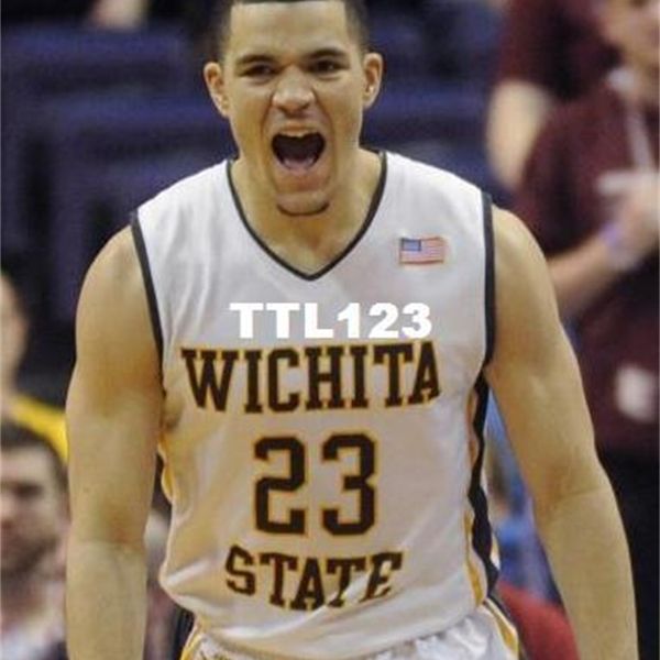 

vintage men wichita state fred vanvleet #23 white full embroidery size s-4xl college jersey or custom any name or number jersey, Black