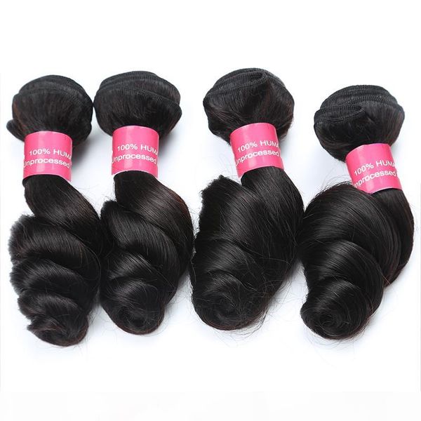 

brazilian malaysian hair weave loose wave 100% unprocessed virgin hair bundles brazilian malaysian virgin human hair extensions, Black