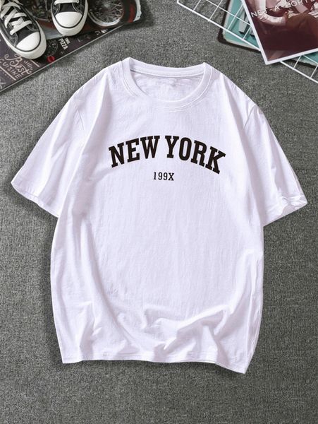 

men letter graphic short sleeve tee 77fc#, White;black