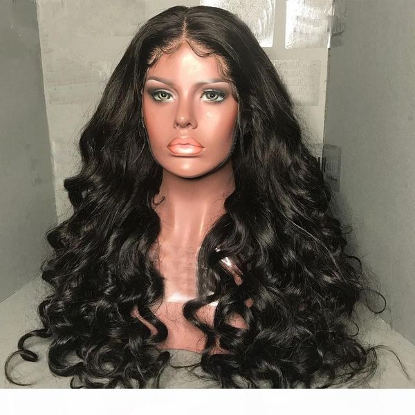 

indian body wave human hair wigs with natural hairline 360 lace frontal wigs pre plucked 130 density 360 lace frontal wigs fast ship, Black;brown