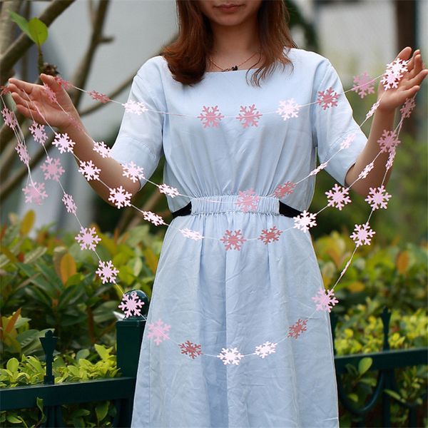 

shape snowflat decoration paper silver 4m gold garlands home decor birthday party decorations kids christmas gifts diy