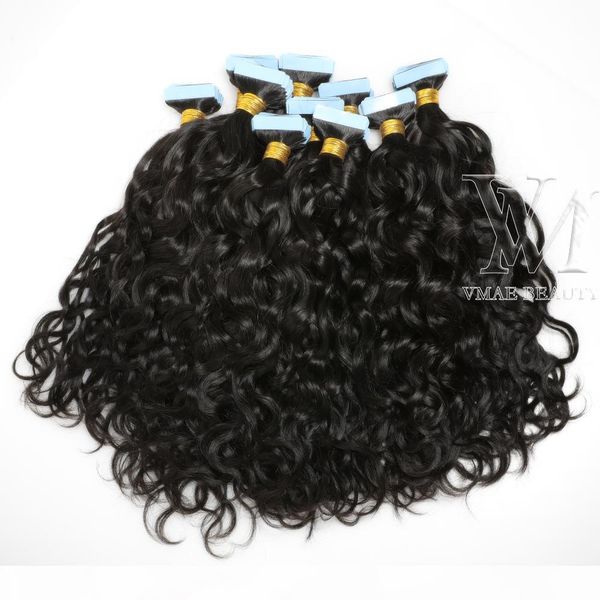 

remy 100g afro kinky curly body water deep wave straight 3b 3c 4b 4c virgin natural tape in human hair extension, Black
