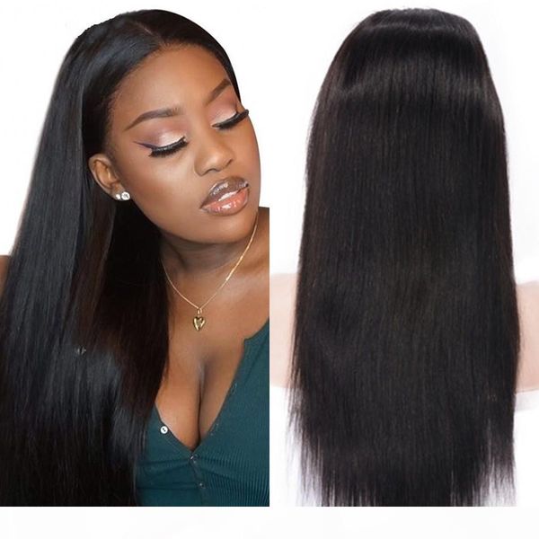 

brazilian straight natural color 1b u part wigs 130% density human hair glueless wig pre plucked 8-26 inch, Black;brown