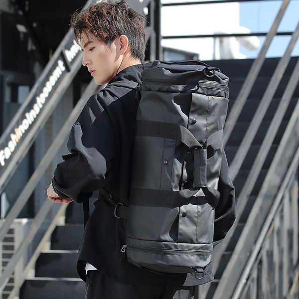 

large capacity travel bags men's portable shoulder luggage duffle bag cylinder basketball training weekend bag xa368f