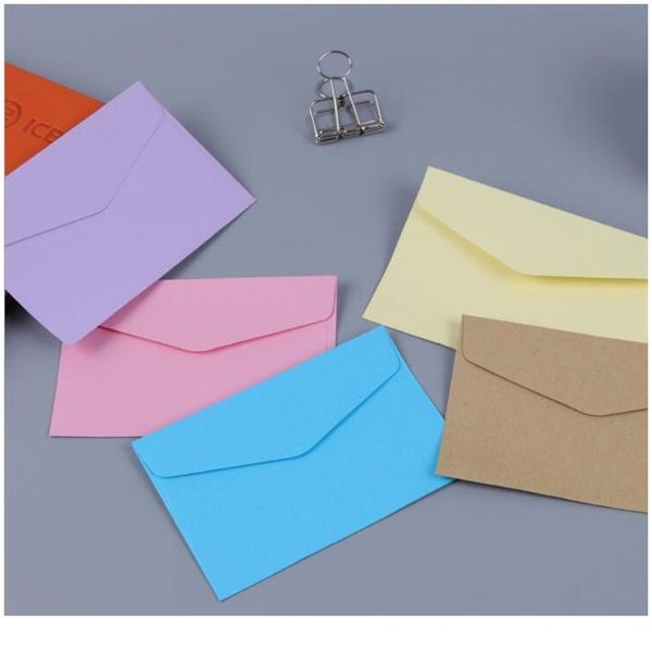 

100pcs/lot candy kraft paper 14 colors blank envelopes bank card envelopes greeting cards mini envelopes members bbywfr